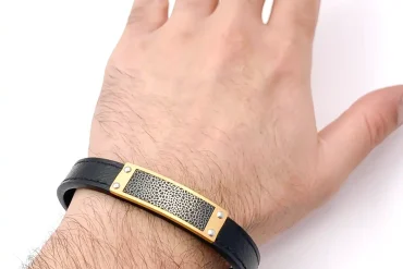 دستبند چرم مردانه کلاسیک و ساده | کیفیت عالی 14030664