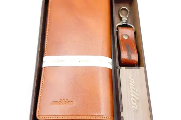 ست کیف پول و جاکلیدی مردانه چرم اصل| رنگ عسلی 14030654