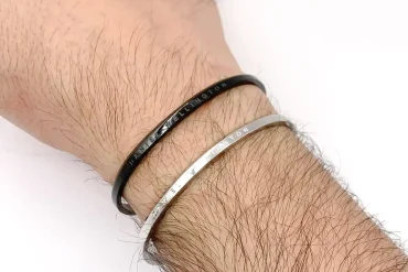 بنگل مردانه دنیل ولینگتون | نقره‌ای و مشکی | استیل با رنگ ثابت 14030721