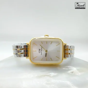 ساعت صفحه مستطیل زنانه دنیل ویتون dw | نقره ای طلایی | موتور ژاپن 14030707