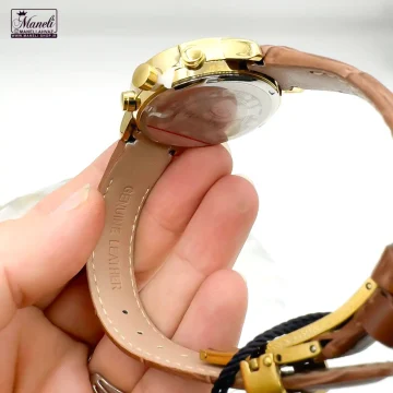 ساعت الگانس زنانه بند چرمی قهوه ای | موتور ژاپن 140306103 - Image 4