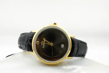 ساعت الگانس زنانه کلاسیک بند چرمی مشکی با قاب طلایی | موتور ژاپن 140306107