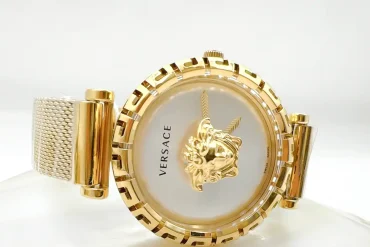 ساعت زنانه ورساچه طلایی صفحه سفید | بندحصیری | موتور ژاپن 14030706