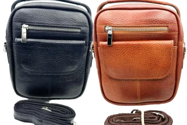 کیف رودوشی چرم طبیعی کلاسیک | مشکی و عسلی 14030639