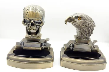 فندک و زیرسیگاری رومیزی دکوری طرح عقاب و جمجمه 14030643