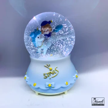 گوی موزیکال پمپی دختر و اسب تک شاخ سایز بزرگ