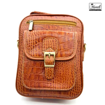 کیف رودوشی چرم اصلی رنگ عسلی کروکودیلی 14030640