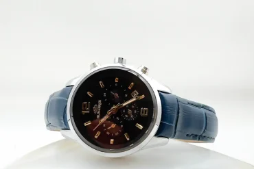 ساعت الگانس زنانه بند چرمی سورمه ای | موتور ژاپن 140306105