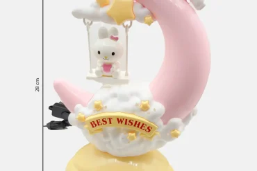چراغ خواب فانتزی طرح ماه و خرگوش | صورتی 140307102