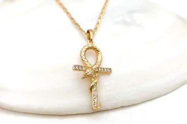 گردنبند صلیب و مار برند ژوپینگ + زنجیر 45 سانت 14030801