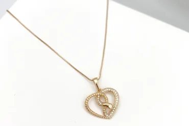 گردنبند مار شکل قلب ژوپینگ + زنجیر 45 سانت 14030805