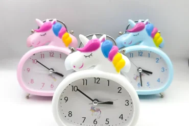 ساعت رومیزی فانتزی یونیکورن | آبی ، صورتی و سفید 140307104