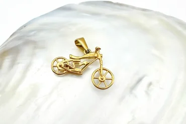 پلاک گردنبند طرح موتور سیکلت طلایی 14030869