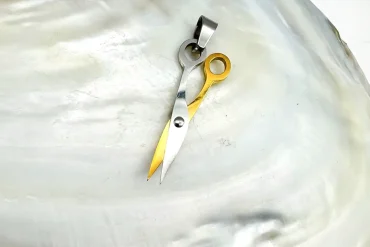 پلاک قیچی استیل رنگ ثابت با کیفیت عالی | طلایی نقره ای 14030855