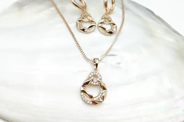 خرید نیم ست شیک و جذاب ژوپینگ | گردنبند و گوشواره | ضدحساسیت