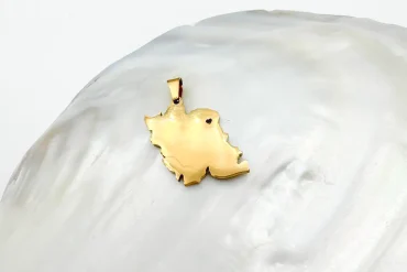 پلاک گردنبند نقشه ایران طلایی