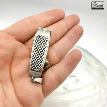 آویز گردنبند موزر (ماشین اصلاح) استیل رنگ ثابت نقره ای