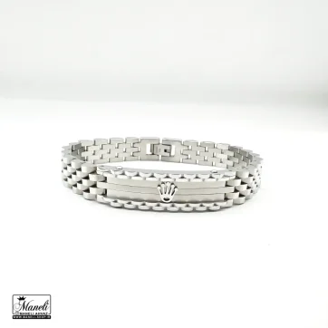 قیمت دستبند رولکس مردانه پلاک دار سیلور