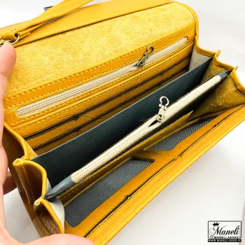 کیف دستی چرم طبیعی آرتینا – انتخابی شیک برای مردان و زنان | رنگ زرد و مشکی 14030930 - Image 7
