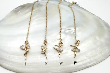 4 طرح متفاوت آویز ساعت طلایی نگین دار طرح بالرین ysx رنگ ثابت 14031029