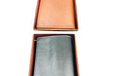 کیف پولی کوتاه چرم طبیعی - مشکی و عسلی 14031043