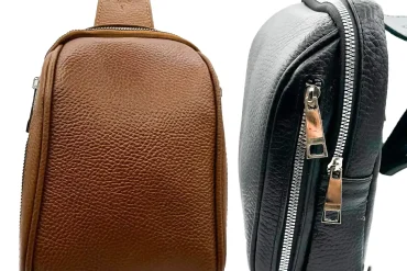 بادی بگ چرم طبیعی مردانه | رنگ مشکی و عسلی