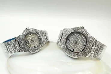 ست ساعت فول نگین نقره ای