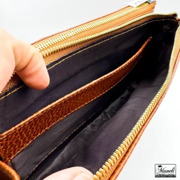 کیف دستی چرم طبیعی داپ کیت | رنگ عسلی: انتخابی شیک و کلاسیک 14030919 - Image 3