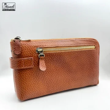 خرید کیف دستی چرم طبیعی داپ کیت | رنگ عسلی