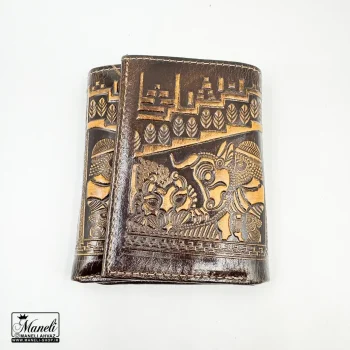 کیف پول چرم طبیعی دلاری با طرح فروهر و پاسارگاد 14031040 - Image 3