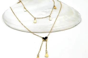 گردنبند دولاین قلب | استیل | رنگ ثابت 14031017