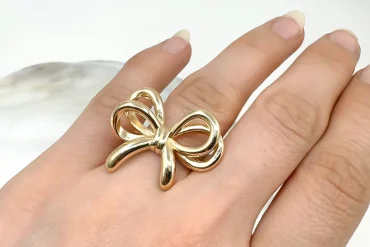 انگشتر پاپیون طلایی | استیل | فری سایز 14031062