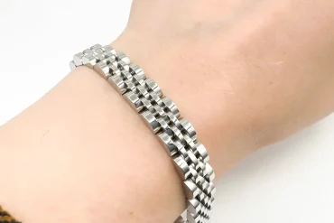 دستبند رولکس زنانه نقره ای استیل