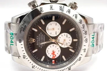 ساعت مردانه رولکس دیتونا نقره ای صفحه مشکی | موتور ژاپن