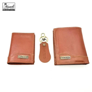 ست کیف و کمربند 4 تیکه چرم میلانو | رنگ عسلی 14031034 - Image 4