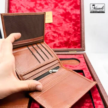 ست کیف و کمربند 4 تیکه چرم میلانو | رنگ عسلی 14031034 - Image 2