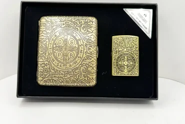 ست فندک و جاسیگاری طلایی فلزی | لوکس و متفاوت 14031097