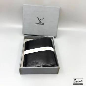 کیف پولی کوتاه مشکی میلیون | چرم طبیعی 140310114