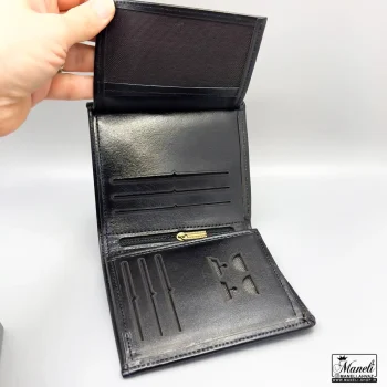 کیف پولی کوتاه مشکی میلیون | چرم طبیعی 140310114 - Image 3