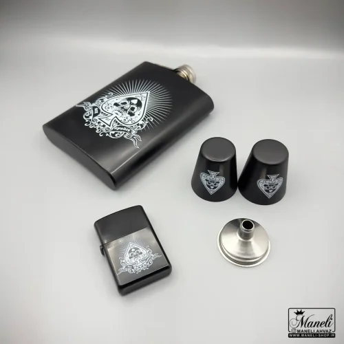 ست بطری و شات و فندک | جعبه دار 14031104