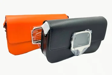 کیف دوشی زنانه برند هرمس Hermes مستر کوالیتی | رنگبندی مشکی و نارنجی 14031089