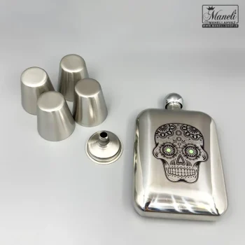 هیپ فلاسک و شات نقره ای طرح جمجمه | جذاب و متفاوت 140310107 - Image 3