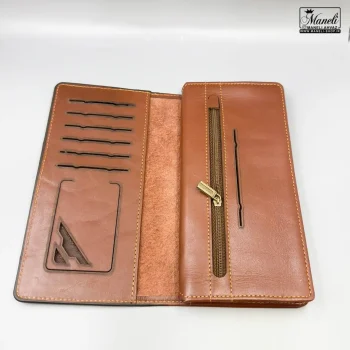 کیف پول بلند قهوه ای روشن ماسیمو دوتی | چرم طبیعی 140310115 - Image 3