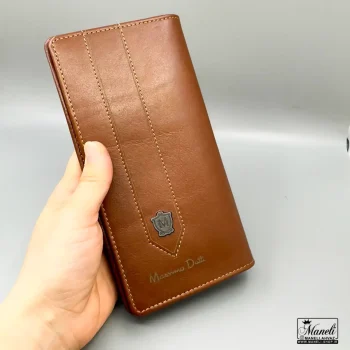 کیف پول بلند قهوه ای روشن ماسیمو دوتی | چرم طبیعی 140310115 - Image 2