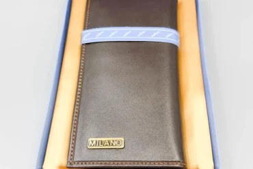 کیف پولی بلند قهوه ای میلانو | چرم طبیعی 140310115