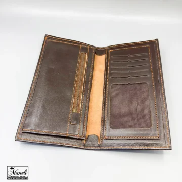 کیف پولی بلند قهوه ای میلانو | چرم طبیعی 140310115 - Image 5