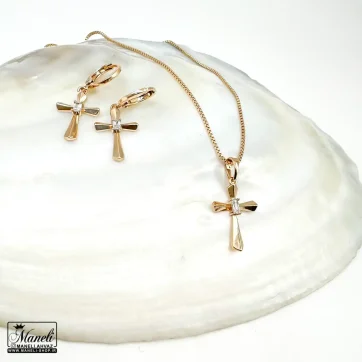 نیم ست صلیب ژوپینگ رنگ طلایی: زیبایی در سادگی 14031069