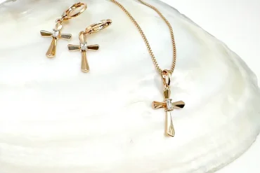 نیم ست صلیب ژوپینگ رنگ طلایی: زیبایی در سادگی 14031069