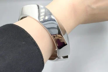 دستبند النگویی خاص و متفاوت پهن | نقره ای 14031123