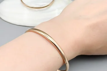 دستبند طلایی آینه ای ژوپینگ باریک سایز 2 و 3 | ضدحساسیت 14031175